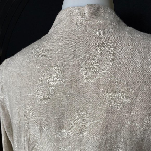 Eileen Fisher Embroidered Linen Coat Small - Picture 4 of 10